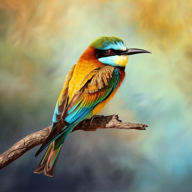 Colorful bird sitting on a branch Bird on nature background