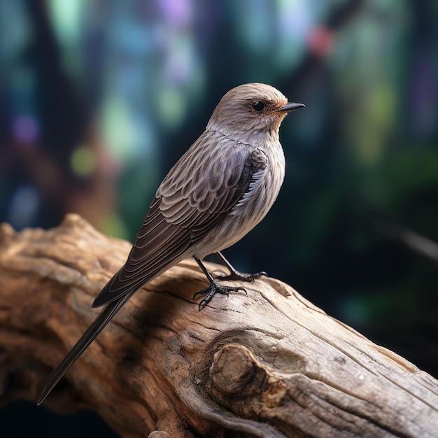 Красочная птица, сидящая на ветке в лесу.