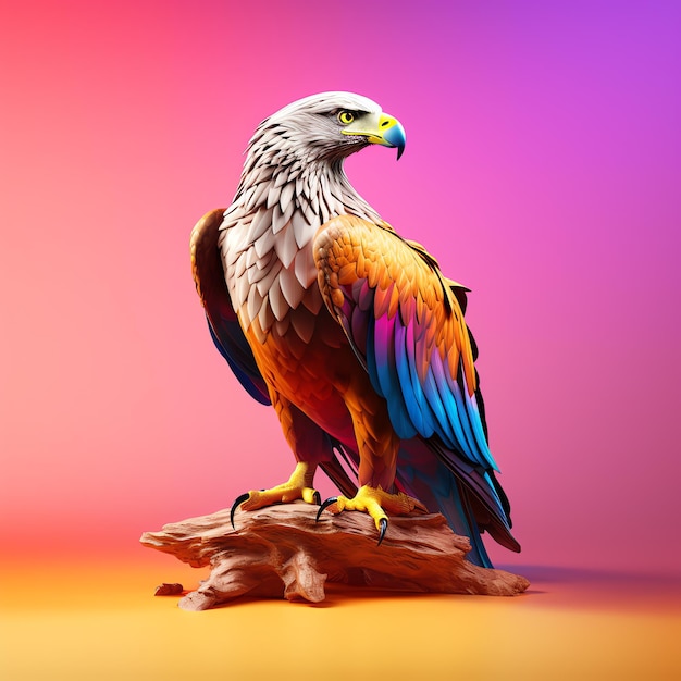 a colorful bird standing on a piece of wood