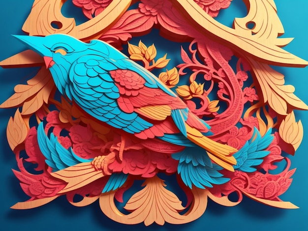 A colorful bird vector AI GENERATED
