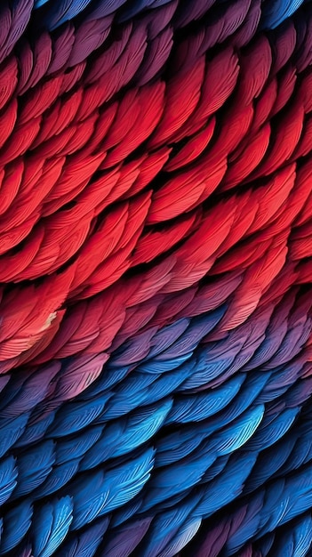 A colorful bird wallpaper with a blue and red background.