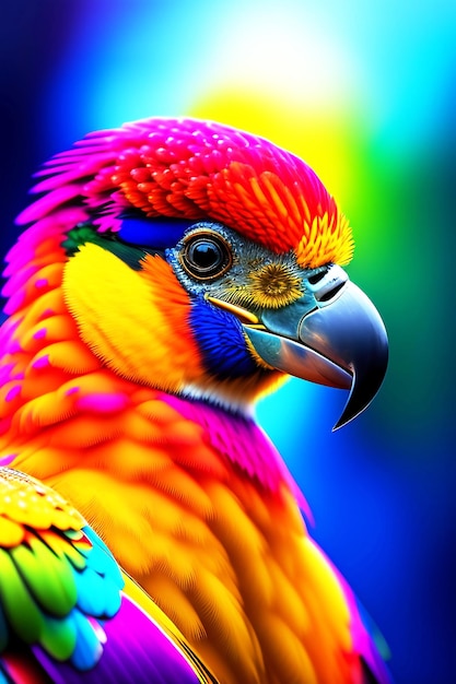 A colorful bird with a black beak ai generradt