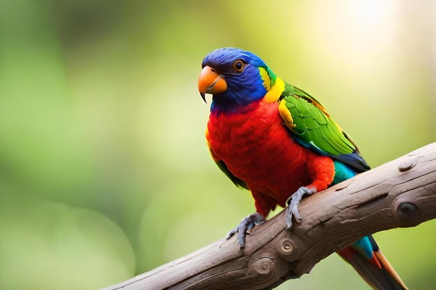 A colorful bird with a blue and yellow head