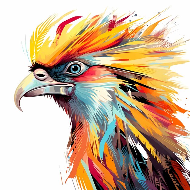 a colorful bird with a colorful background and the word " bird ".