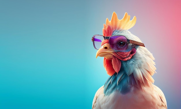 Foto un uccello colorato con gli occhiali sopra