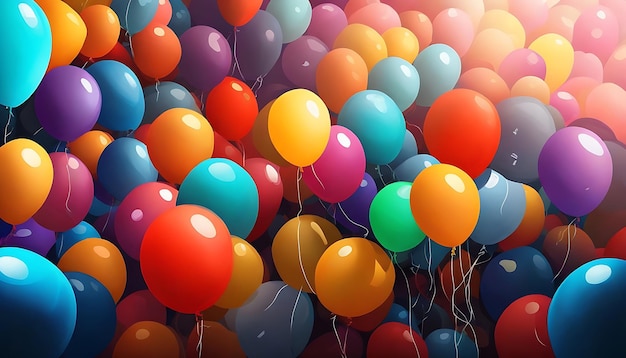 Photo colorful birthday background with balloons