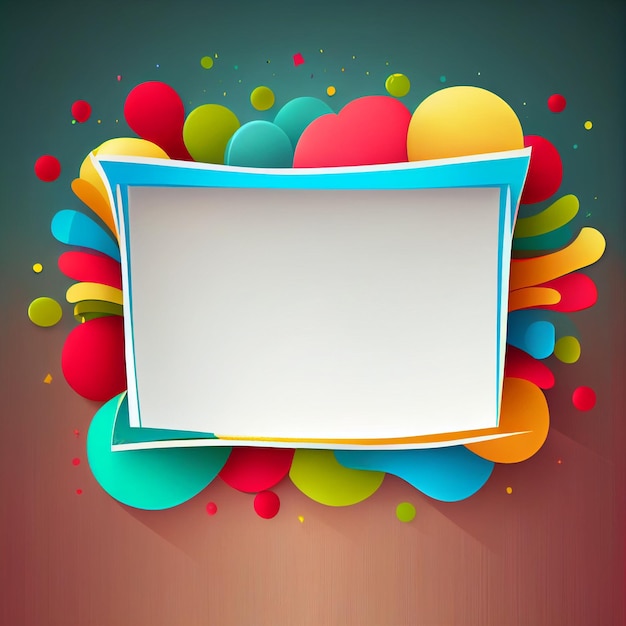 Colorful birthday background with rectangle area for text