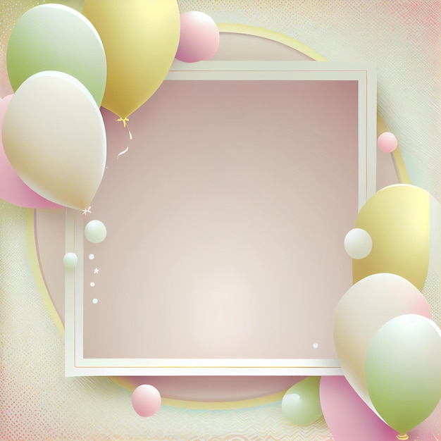 Colorful birthday background with rectangle area for text