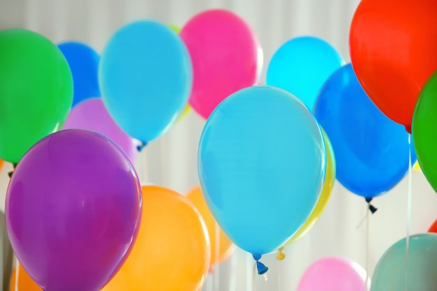 Colorful birthday balloons, closeup