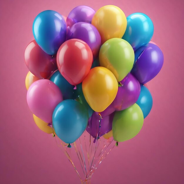 Colorful birthday balloons with a paper sheet