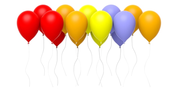 Colorful blank balloons isolated on white background