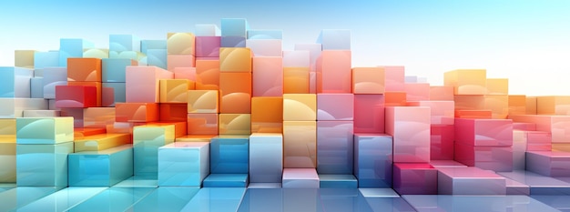 Colorful blocks wallpaper in the style of pastel toned