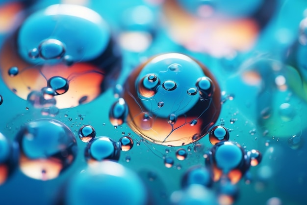 Colorful Blue Floating Water Bubble Liquid Pattern Abstract Background Illustration Wallpaper