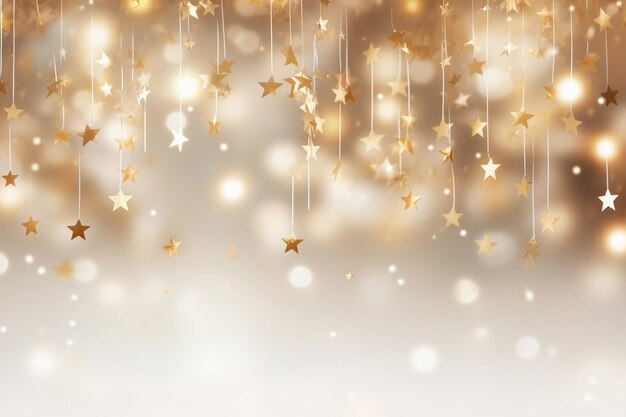colorful blue redgreenpinkblurred background with small gold stars elements festive template