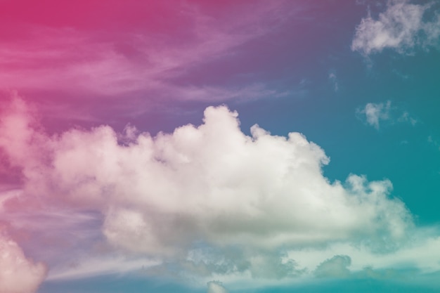 Colorful blue sky with cloud.