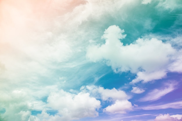 Colorful blue sky with cloud.