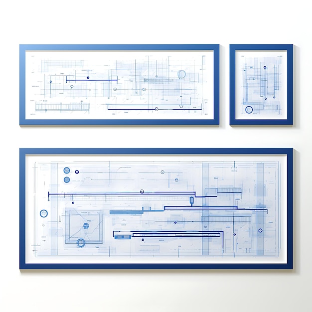 Foto blueprint colorato carta blu chiaro colore griglia rivestita e tecnica st concetto creativo idea di progettazione