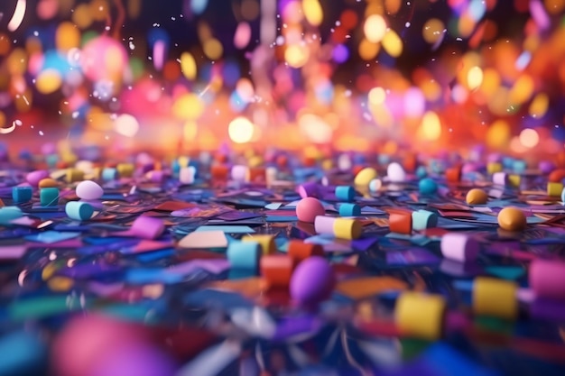 Foto sfondo di celebrazione sfocato colorato per occasioni festive ia generativa