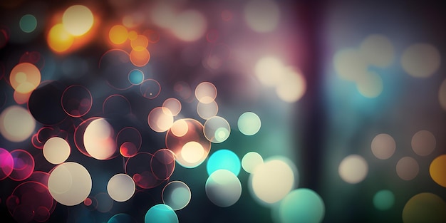 A colorful blurry image of a street light bokeh