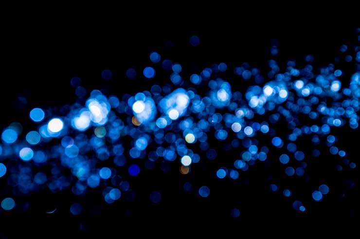 Photo colorful bokeh on black background