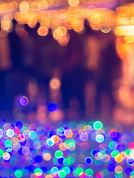 Colorful bokeh a defocus of light at night. 