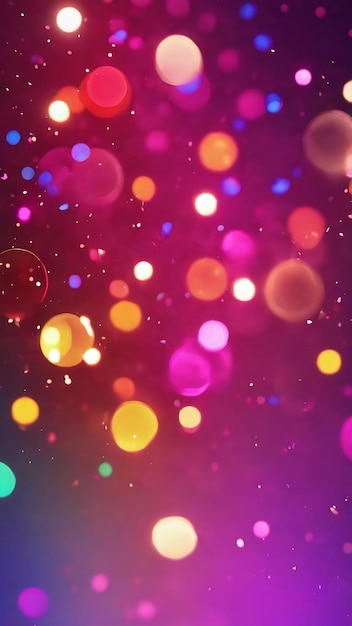 Colorful bokeh particles