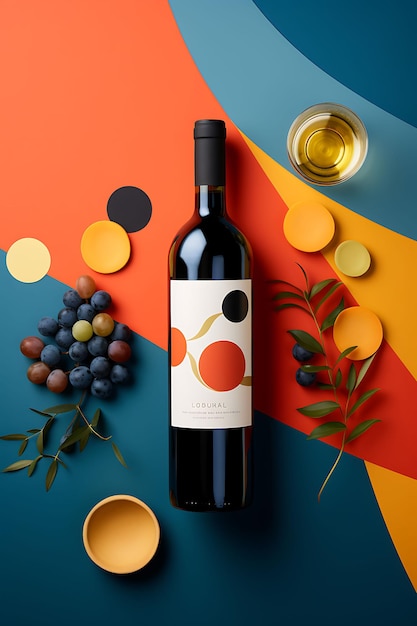 Colorful Bold Wine Bottle Packaging With a Vibrant and Energetic Colo creative concept ideas design