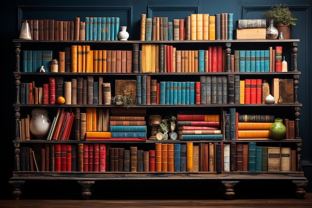 A colorful book collection encircles a bibliophiles paradise comes alive