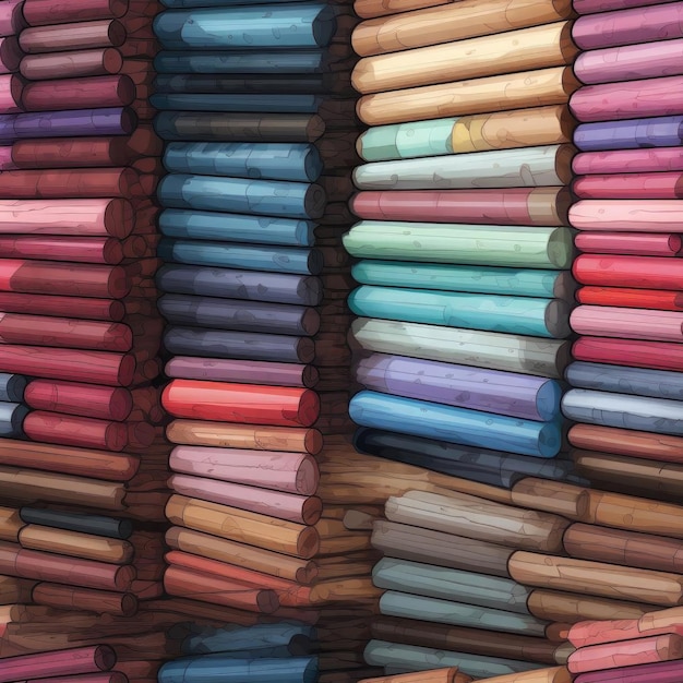 Colorful books stacked in creative arrangements tiled