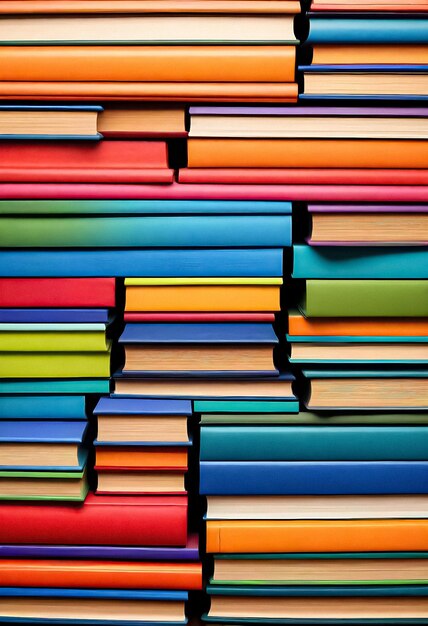 colorful books stacked on top of each other