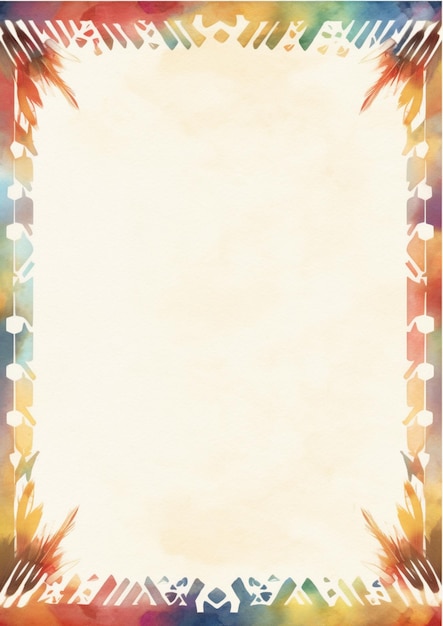 Photo a colorful border with a white background and a yellow border with a red border.