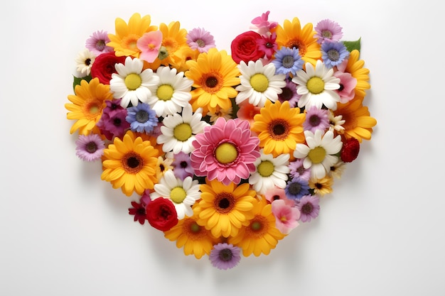 colorful bouquet of daisies flower isolated on white