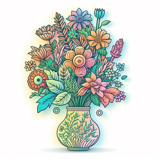 A colorful bouquet of flowers in a vase.