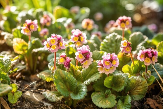 Colorful bouquet of small flowers in pink and yellow Generative AI