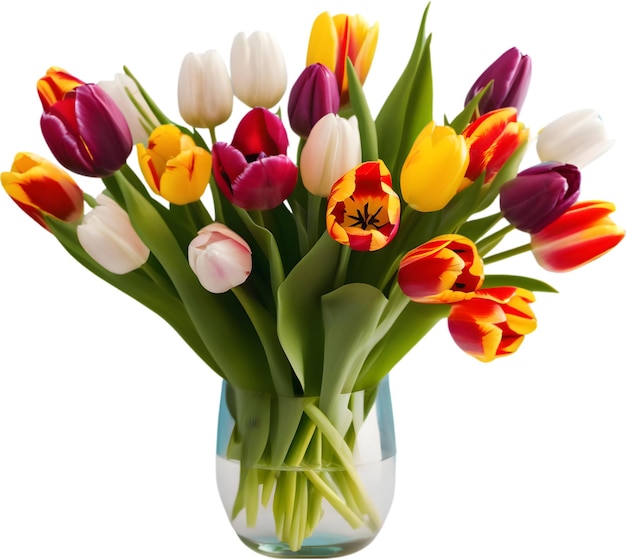 Photo a colorful bouquet of tulips aigenerated