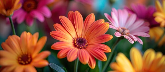 Photo colorful bouquet in vase