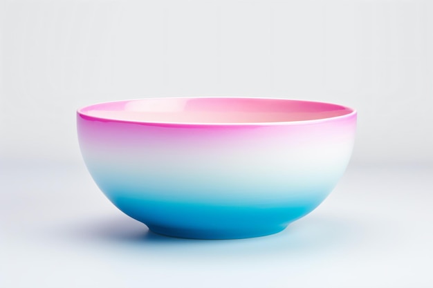 a colorful bowl sitting on top of a white table