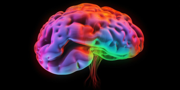 A colorful brain is shown with the word brain on the left.