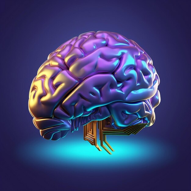 A colorful brain with the word brain on it