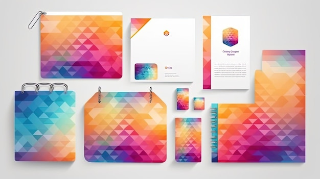 colorful brand identity mockup