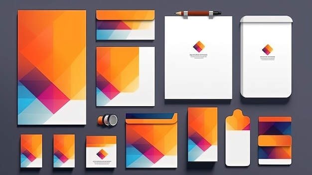 colorful brand identity mockup