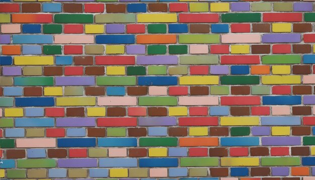 Photo colorful brick wall texture color brick wall multicolored masonry