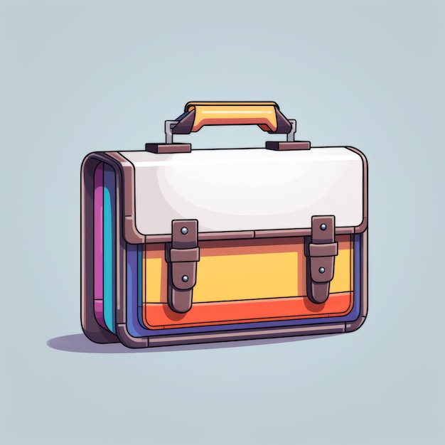 Colorful Briefcase Illustration in 2D Game Art Style