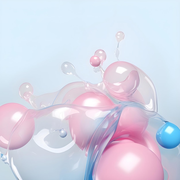 colorful bright airy bubbles in water