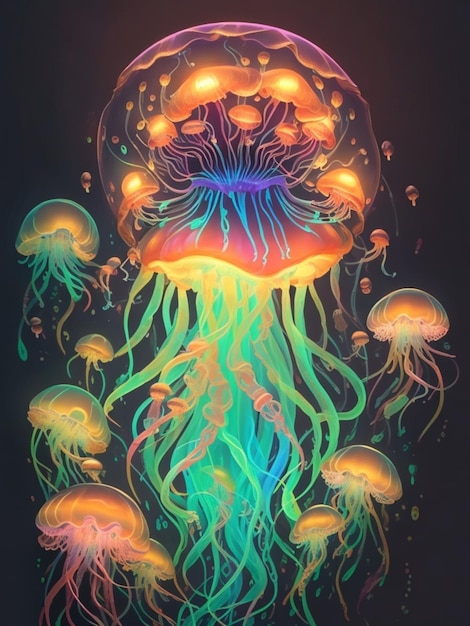 Colorful bright jellyfish