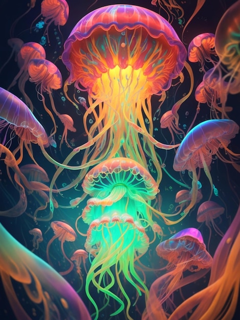 Colorful bright jellyfish