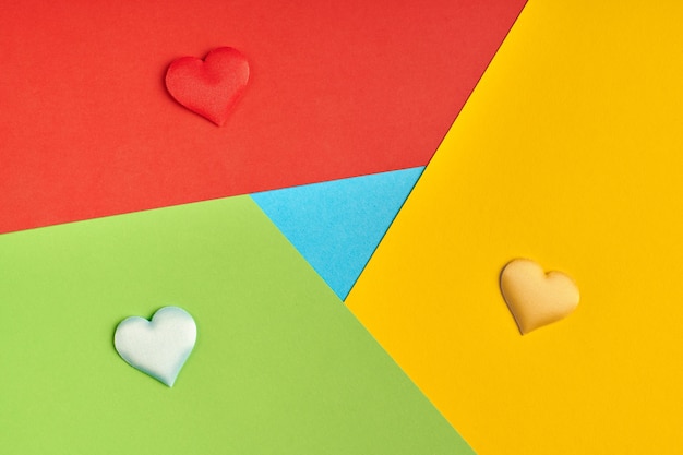 Colorful and bright logo with hearts