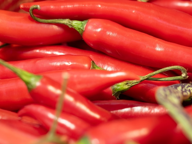 Colorful bright texture of red hot chili pepper