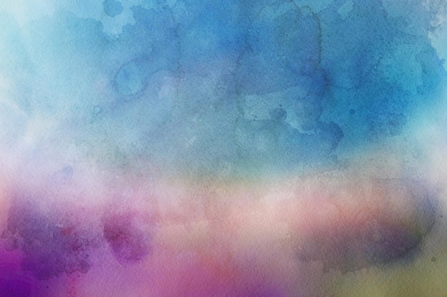 Colorful bright watercolor texture painted on white paper background.