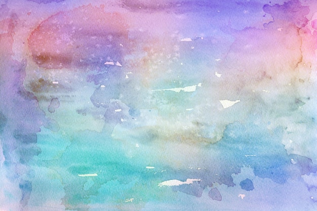 Photo colorful bright watercolor texture painted on white paper background.